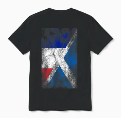 Flags of France and Scotland T-Shirt, Black, S Unisex T-Shirt - Black