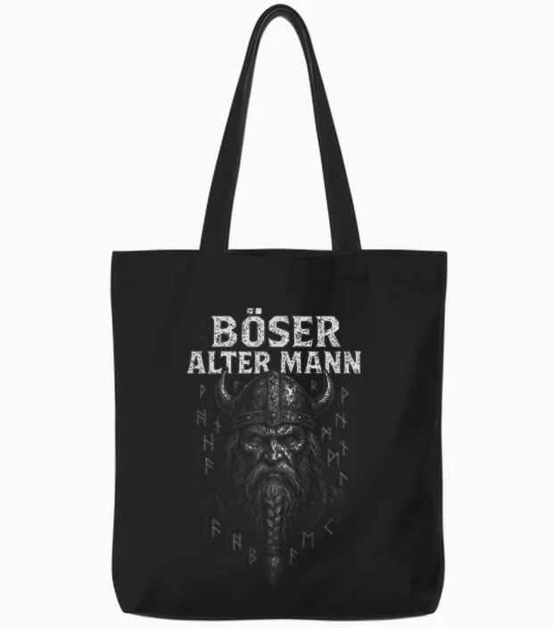 Böser Alter Mann - Biker Alter Mann Totenkopf Tote Bags in Black