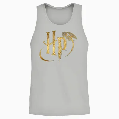 Harry Potter Small Logo Gold Unisex Tank Top - Ash