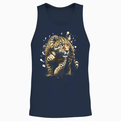 Cooler Leopard Mit Kunstvollen Farbspritzern Unisex Tank Top - Navy