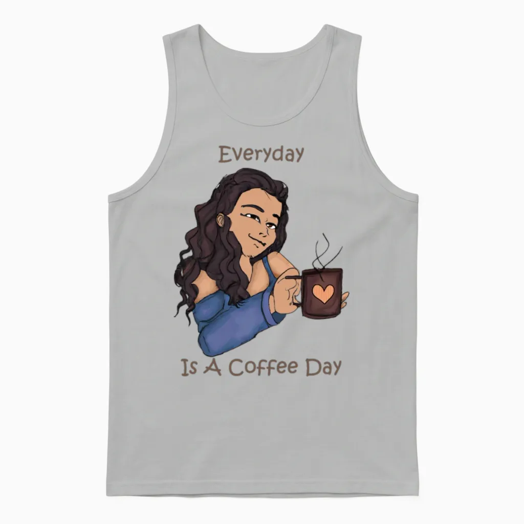 Everyday Is a Coffee Day Unisex Tank Top in Ash