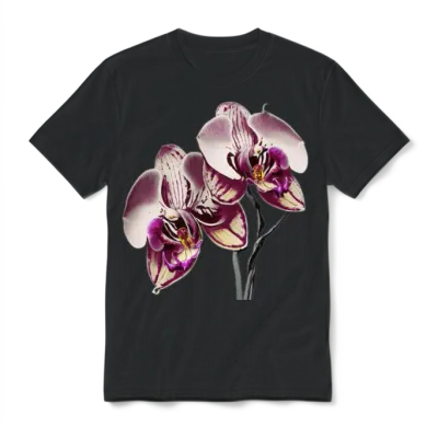 Elegant Orchids Unisex T-Shirt - Black