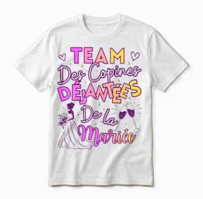 Women's Team Crazy Girlfriends of the Bride T-Shirt Evjf T-Shirt, White Unisex T-Shirt - White