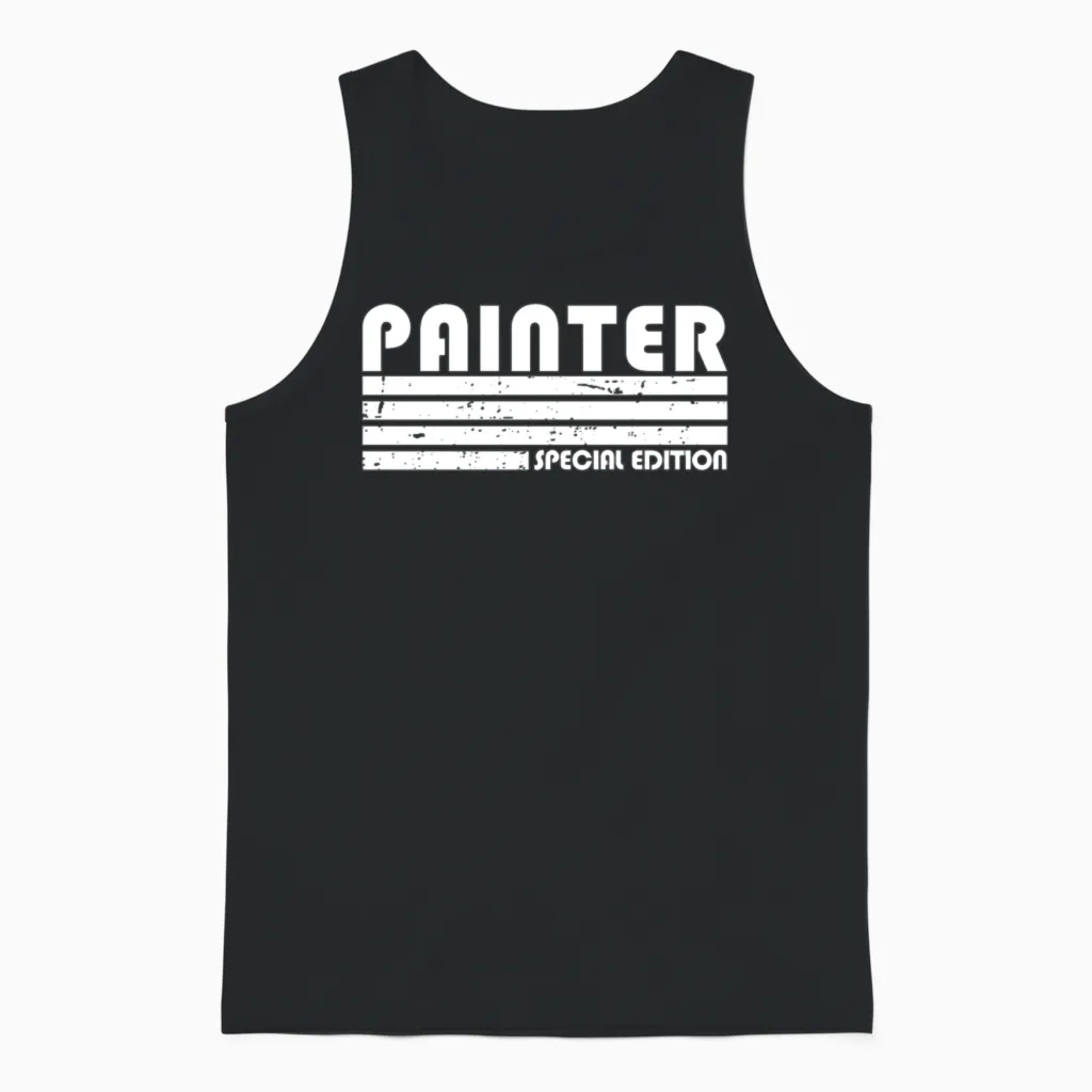 Painter Painting Retro Unisex Tank Top in Black