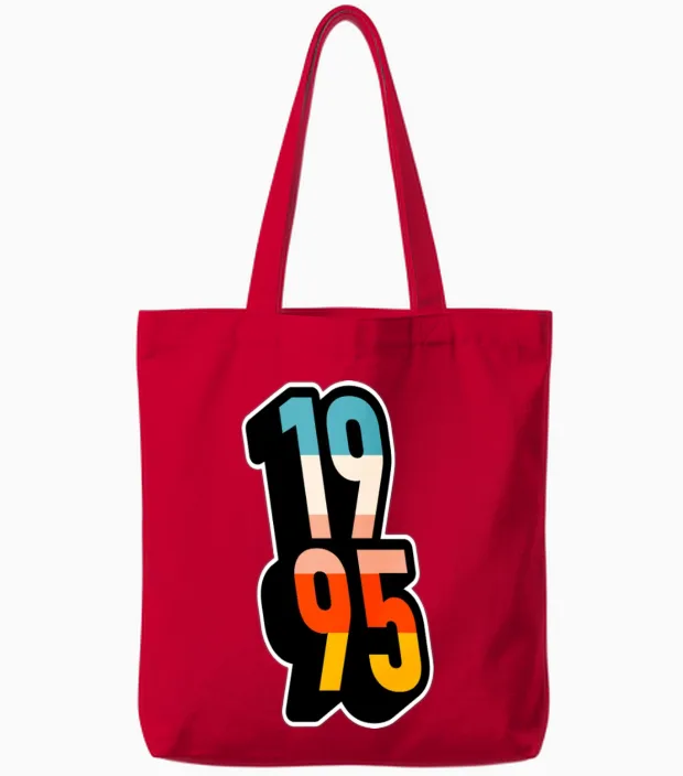 1995 Retro Stripes Tote Bags - Red