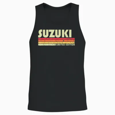 Suzuki Retro Vintage Japanese Name T-Shirt, Black Unisex Tank Top - Black
