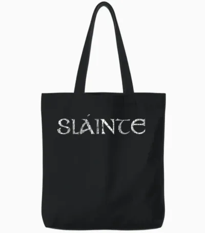 Irish Gaelic Slainte Shirt - St.patricks Cheers Ireland Tote Bags - Black