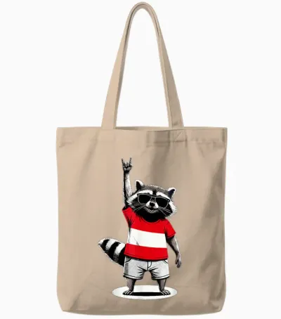 österreichische Flagge Waschbär Lustig österreich Tote Bags - Natural