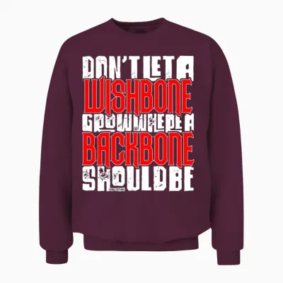Wishbone Backbone Unisex Sweatshirt - Maroon