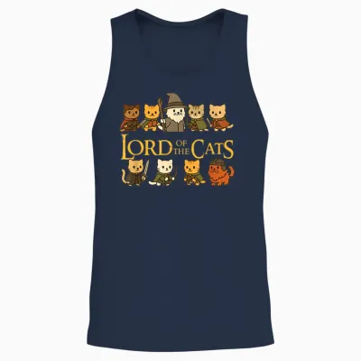 Lord of the Cats - Cat Lovers Unisex Tank Top - Navy