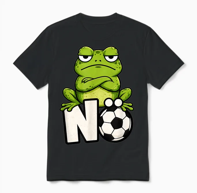 Nö Frosch Fußballmuffel Anti Fußball Humor Unisex T-Shirt in Black