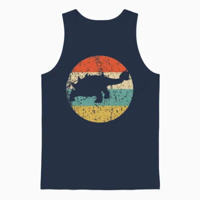 Ankylosaurus Silhouette Retro Dinosaur Unisex Tank Top - Navy