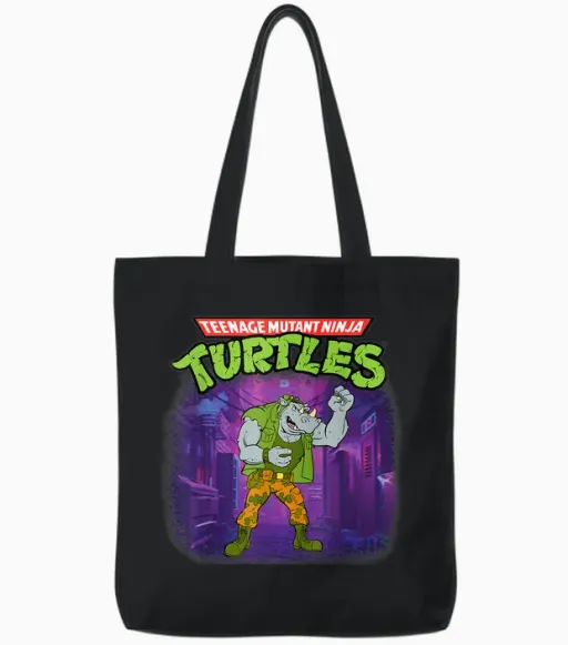 Original Teenage Mutant Ninja Turtles Rocksteady the Rhino Tote Bags - Black