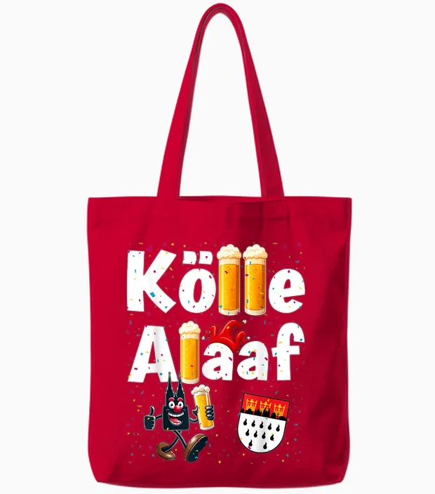 Kölle Alaaf Cologne Carnival Cathedral Beer Confetti Costume Tote Bags in Red