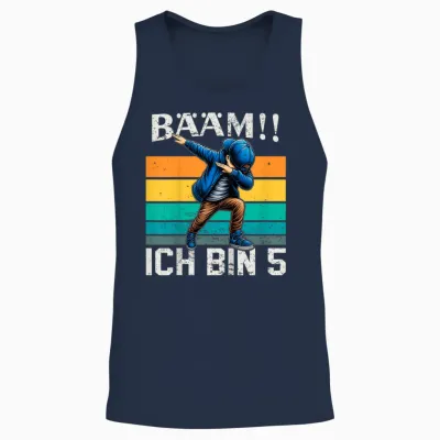 Kinder Geburtstag Dabbing Jungen Bääm Ich Bin 5 Jahre Unisex Tank Top - Navy