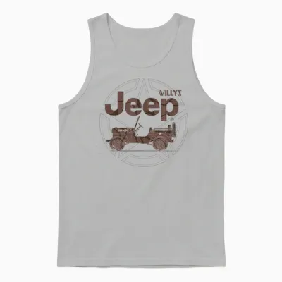 Jeep Willys Vintage Star Unisex Tank Top - Ash
