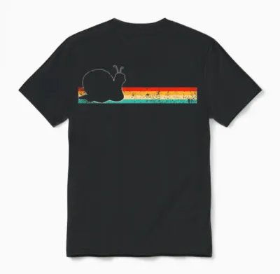 Snail Retro Unisex T-Shirt - Black