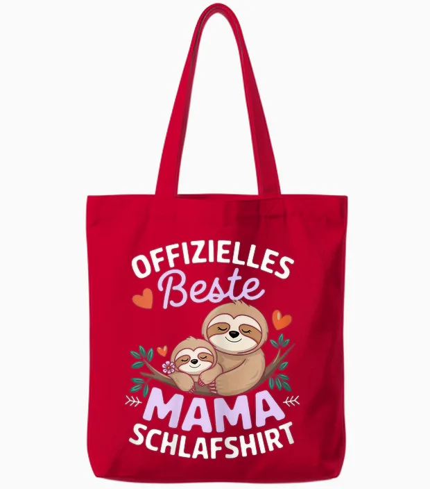 Offizielles Beste Mama Schlaf Schlafanzug Faultier Mutti Tote Bags in Red