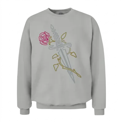 Rose with Knife Unisex Sweatshirt - Ash