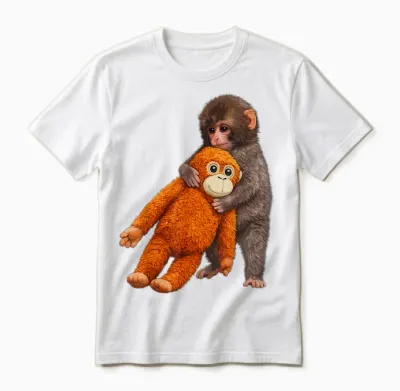 Baby Monkey Cute Punch 2026 Unisex T-Shirt - White