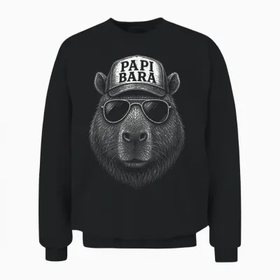 Papa Geschenk Papa Tshirt Vatertag Shirt Herren Lustig Papa Unisex Sweatshirt - Black