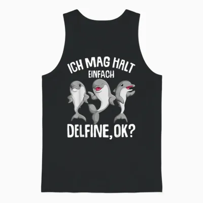 Ich Mag Halt Dolphin Girls' Children's T-Shirt, Black, S Unisex Tank Top - Black