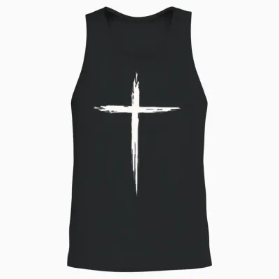 Christian Cross Christians Men Women Jesus Christ Cross Pullover Unisex Tank Top - Black