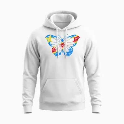 Drapeau Du Congo Papillon Racines Congolaises République Du Congo Rdc Unisex Hoodie - White