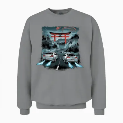 Japanese Car Tshirt Jdm Japan Street Racing Unisex Sweatshirt - Sport Grey