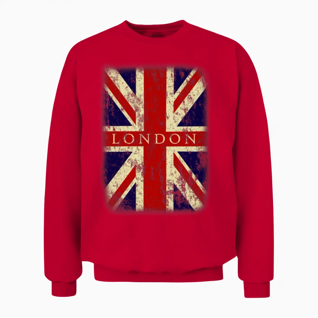 Vintage London Unisex Sweatshirt in Red