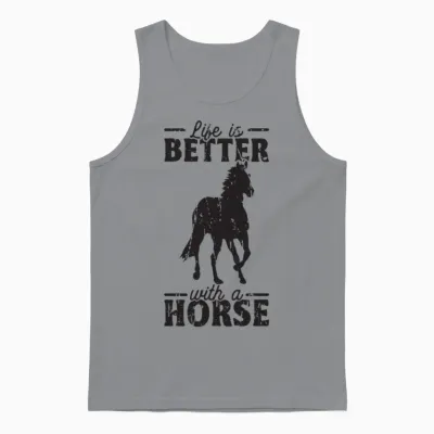 Life Is Better with a Horse - Horse Lover Unisex Tank Top - Sport Grey