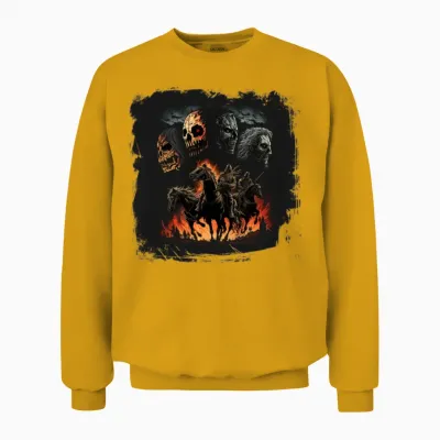 Horsemen of the Apocalypse Skulls Unisex Sweatshirt - Gold
