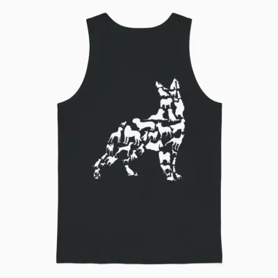 Dog Owner Dog Lover Silhouette Unisex Tank Top - Black