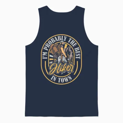 Hiking Hike Funny Unisex Tank Top - Navy