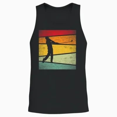 Golf Retro Unisex Tank Top - Black