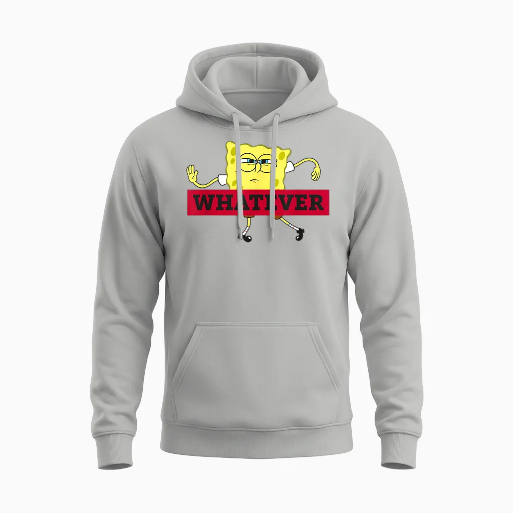 Spongebob Schwammkopf Whatever Nickelodeon Unisex Hoodie in Ash