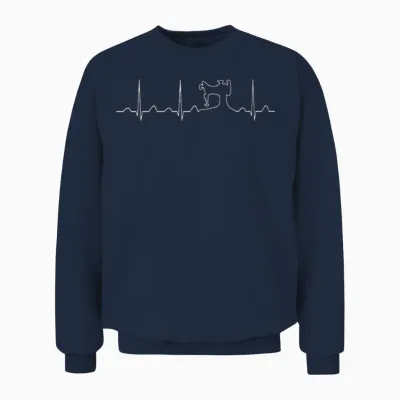 Sewing Machine Heartbeat Unisex Sweatshirt - Navy