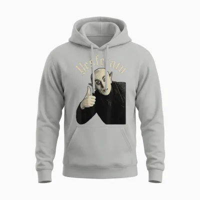 Yesferatu Funny Vampire Parody Meme Halloween Unisex Hoodie - Ash