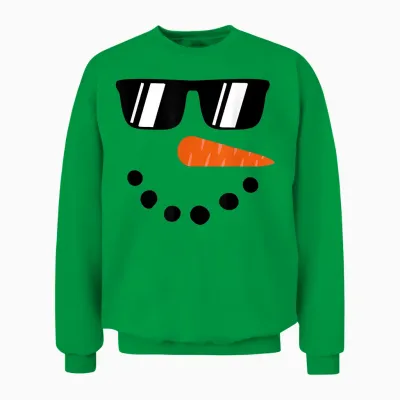 Snowman Shirts for Boys Kids Toddlers Women Christmas Winter Unisex Sweatshirt - Irish Green