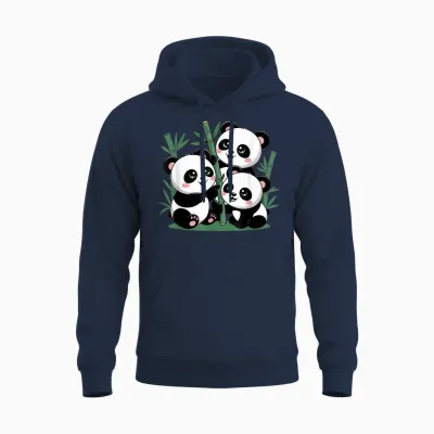 Bamboo Forest Panda Cute Unisex Hoodie - Navy