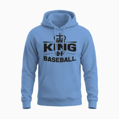 King of Baseball Retro Unisex Hoodie - Carolina Blue