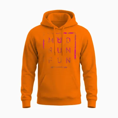 Mud Run Fun Tough Mudder Pink Trail Running Und Marathon Unisex Hoodie - Safety Orange