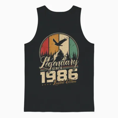 Légendaire Depuis 1986 Anniversaire 40 Ans Hommes Femmes Unisex Tank Top - Black
