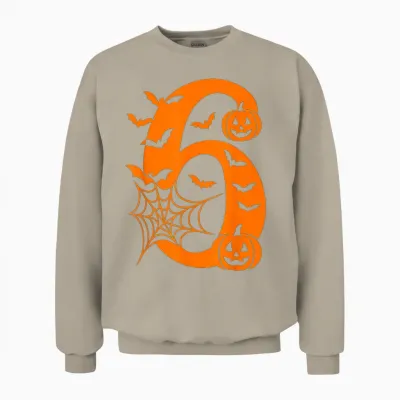 Number 6 Funny Meme Saying 6 7 Six Seven Halloween Costume Unisex Sweatshirt - Sand