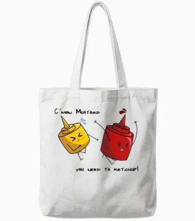 Funny Ketchup Pun Tote Bags - White