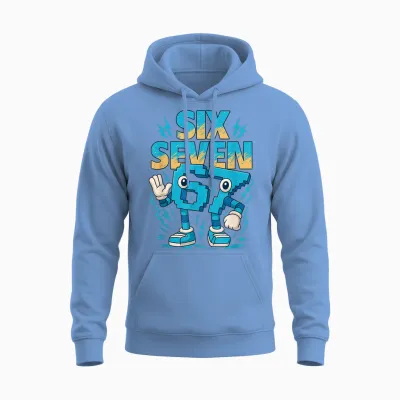 Was 6 Now I'm 7 67 Funny 7 Year Old Birthday Shirt For Unisex Hoodie - Carolina Blue