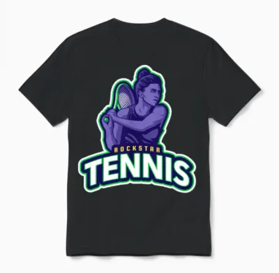 Tennis Rockstar Unisex T-Shirt - Black