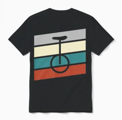 Unicycle Retro Unisex T-Shirt - Black