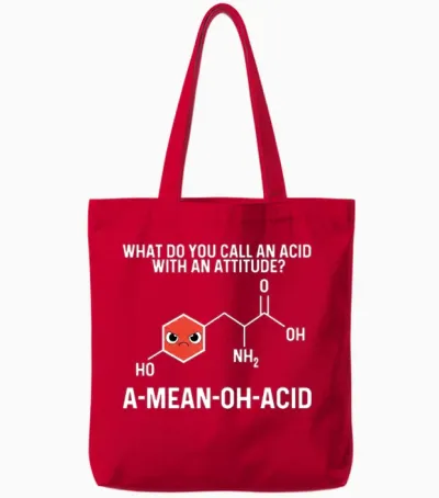What Do You Call an Acid with an Attitude? A-Mean- Tote Bags - Red