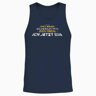 Rente Das Wars Pension Happy Pension Retirement T-Shirt, Black, S Unisex Tank Top - Navy